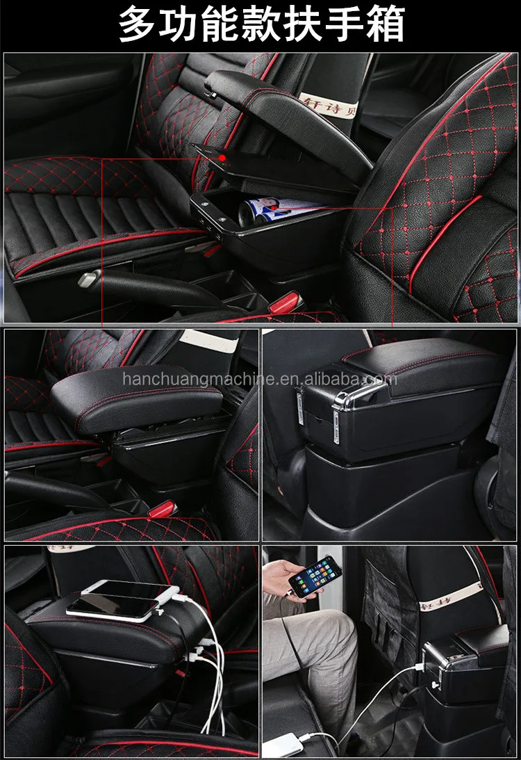 Whole Universal Multifunction Car Armrest Console Box With Usb Led