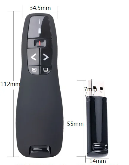 DK-R400 Wireless Powerpoint Presentation Presenter with battery laser pointer