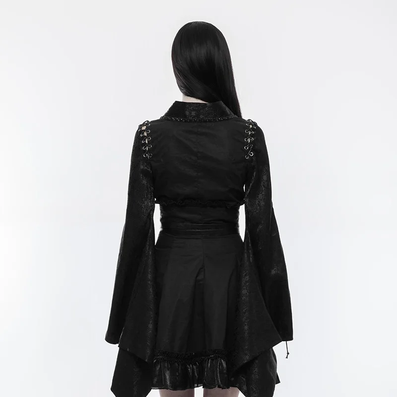 wy-855 朋克狂欢日本装提花固体黑色长袖女式和服