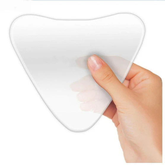 

High Quality Reusable Anti Wrinkle Silicone Transparent Chest Pad, Nude,clear or as your idea