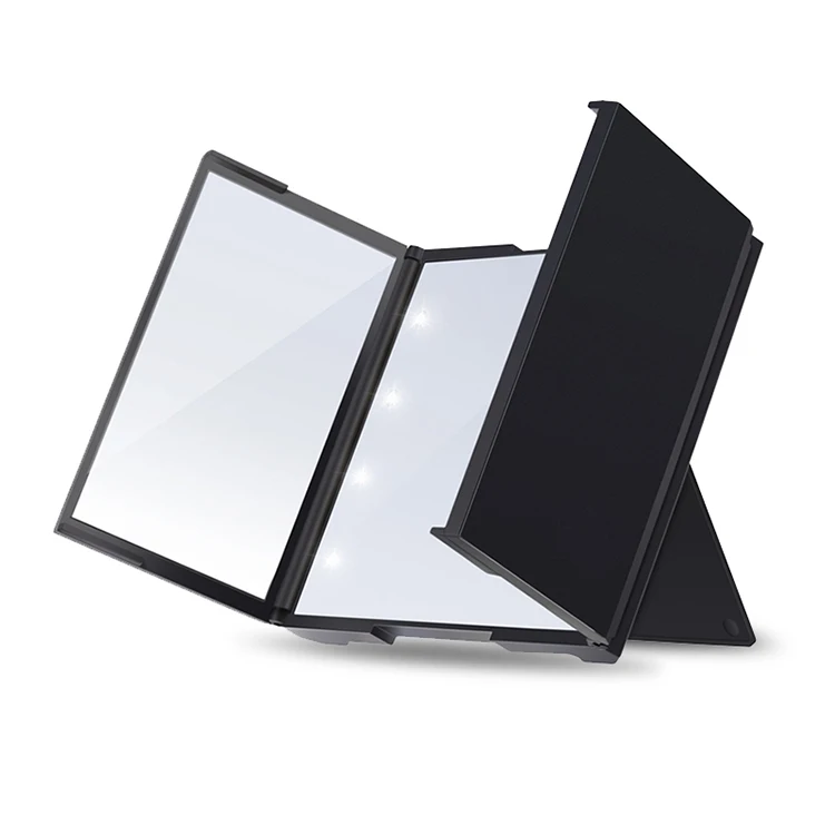 

Plastic Three Sides Portable Compact Led Tri Fold Makeup Mirror With Stand, Any color from the international color card