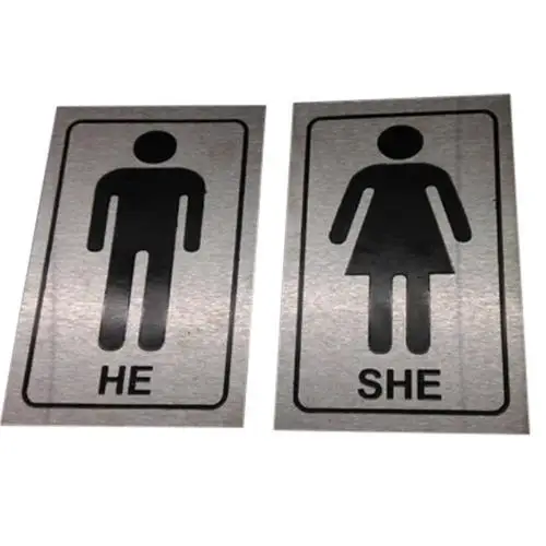 Custom durable acrylic adhesive black men women bathroom door sign toilet sign WC signage