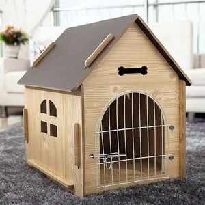 Image of RoblionPet China Custom wholesale handmade All Seasons pet kennels cage Outdoor Wooden Pet Large Dog House For Sale