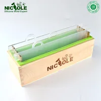 

D0019S FDA customized wooden case loaf silicone soap mold with sectional inserts dividers