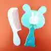 Custom Logo Rabbit Shape Comb Mirror Set Hair Comb And Mirror