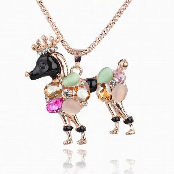 

Fashion Crystal Rhinestone Animal Dog Pendant Charm Necklace jewelry, As picture(if you want other color;pls contact us)