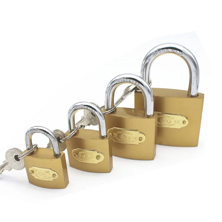 
Factory wholesale fine polishing big small thin type best safty cheap price imitate brass padlock 