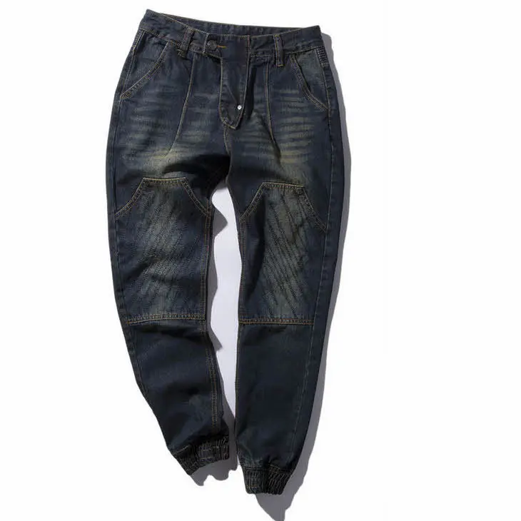 distressed jean joggers