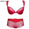 2018 New collection sexy sponge lace front closure hot bra and panty set with lace trim lenceria