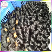 

100% Mongolian Virgin Human Hair New Loose curly wavy Extensions 10A Unprocessed RAW hairs