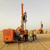 Diesel solar pile driver with impact hammer for post