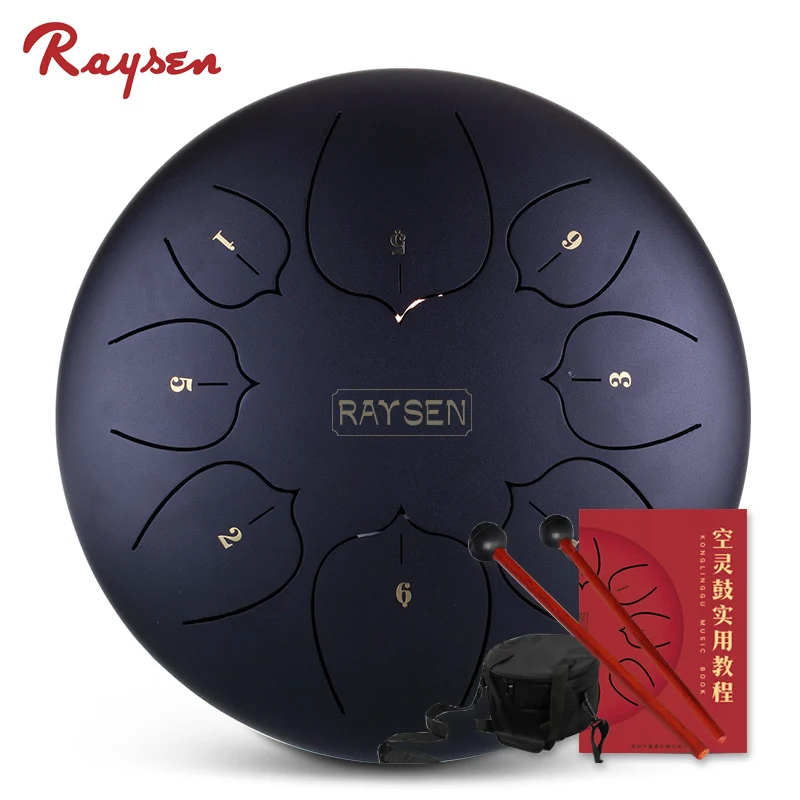 

10inch Steel Tongue Hand Pan Buddhism Meditation Percussion Instrument Drum, Multi colors