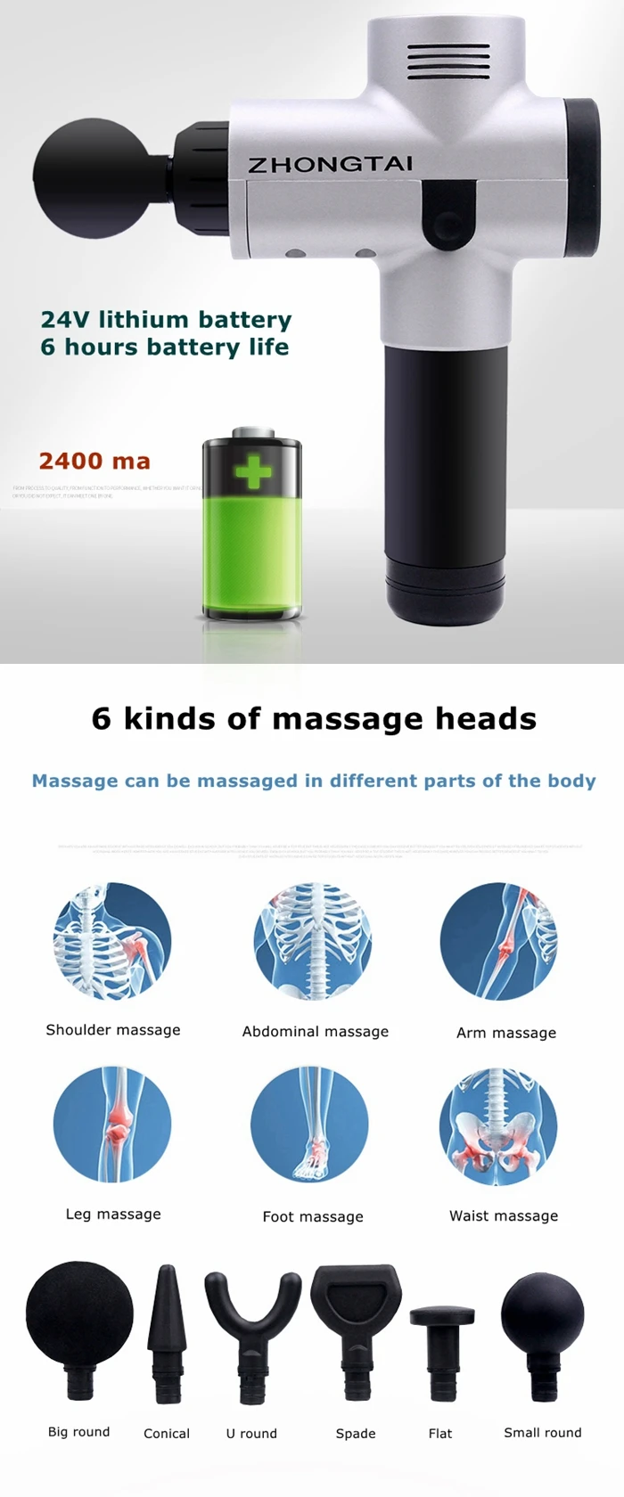 zaiqiang Pro 2 Welcome OEM Massage Gun Machine Sports Fitness Healthy Sports Gifts for Muscle Relax Muscle Massage Hammer