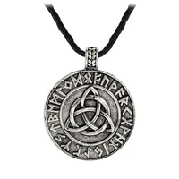 

Norse Viking Totem Dragon Knot Letters Pendant Necklaces Handmade Leather Chain Retro Vintage Jewelry for Men Gift