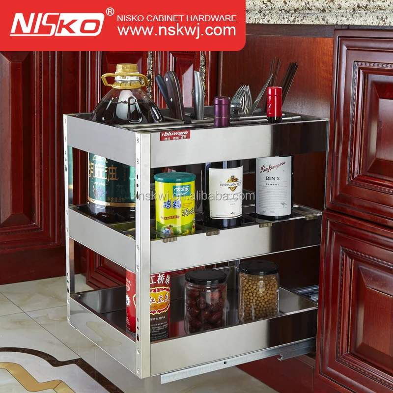 
Side Mount Aluminium Kitchen Cabinet Soft Close Pull Out Drawer Basket 