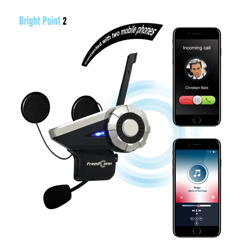 
Freedconn newest Helmet Bluetooth headset T-REX for Group Intercom 8 people can talk at the same time in 1500 meters range +L3 