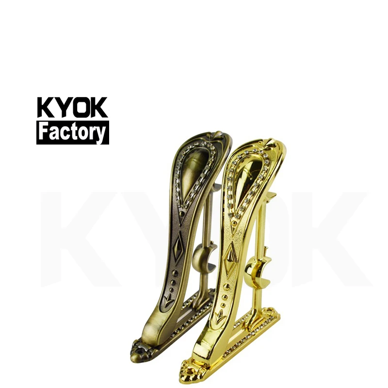 

KYOK windows accessories brass curtain rods and brackets ,28*19mm double brass curtain pole brackets, Ab ac gp cp sn ss bk....