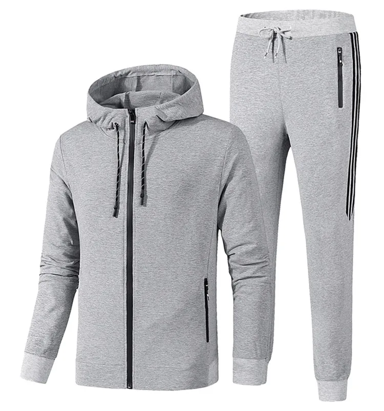 Wholesales High Quality Men's Gym Sports Wear Custom Long Sleeve Zipper Blank Men Tracksuit