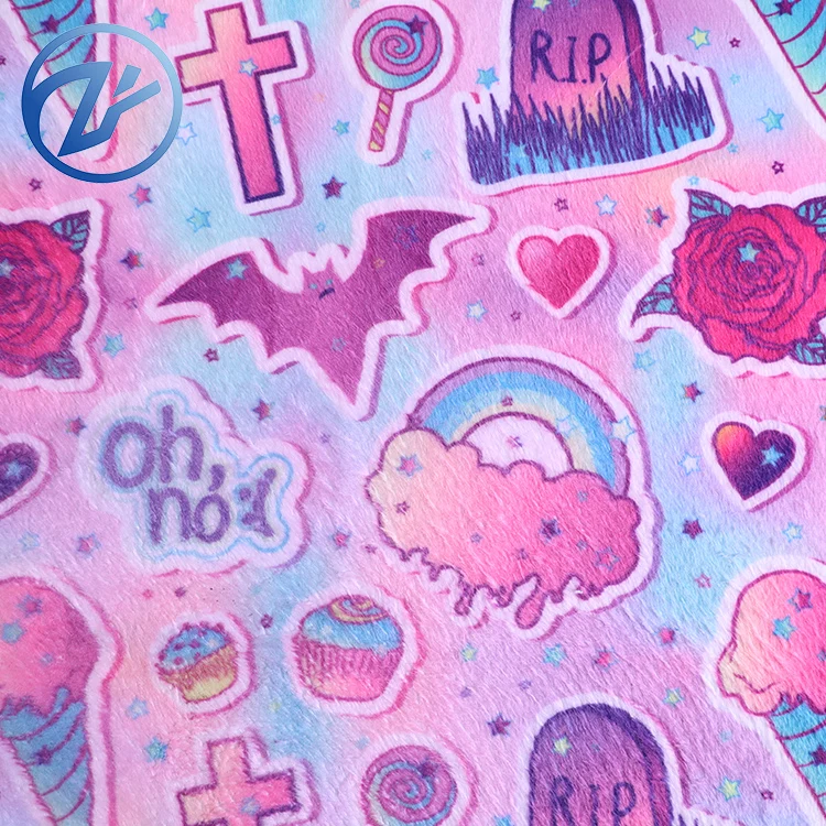 
High print customized design print fabric minky fabric baby blanket fabric 
