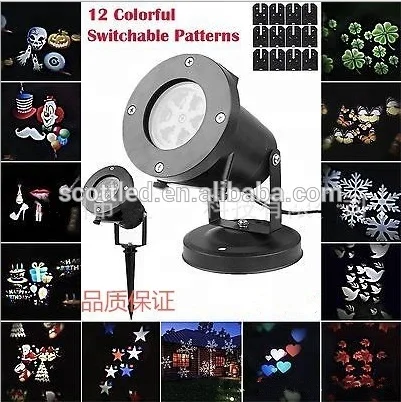 Holiday Outdoor 12 dynamic mode Replaceable Fairy Projector light LED lawn lamps Christmas Waterproof garden spot lighting