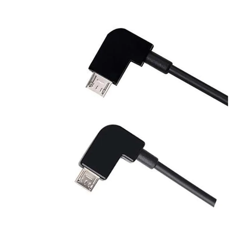 

90 degree Micro usb 5pin male to Micro usb 5pin male OTG cable for unmanned aerial vehicle, White/black