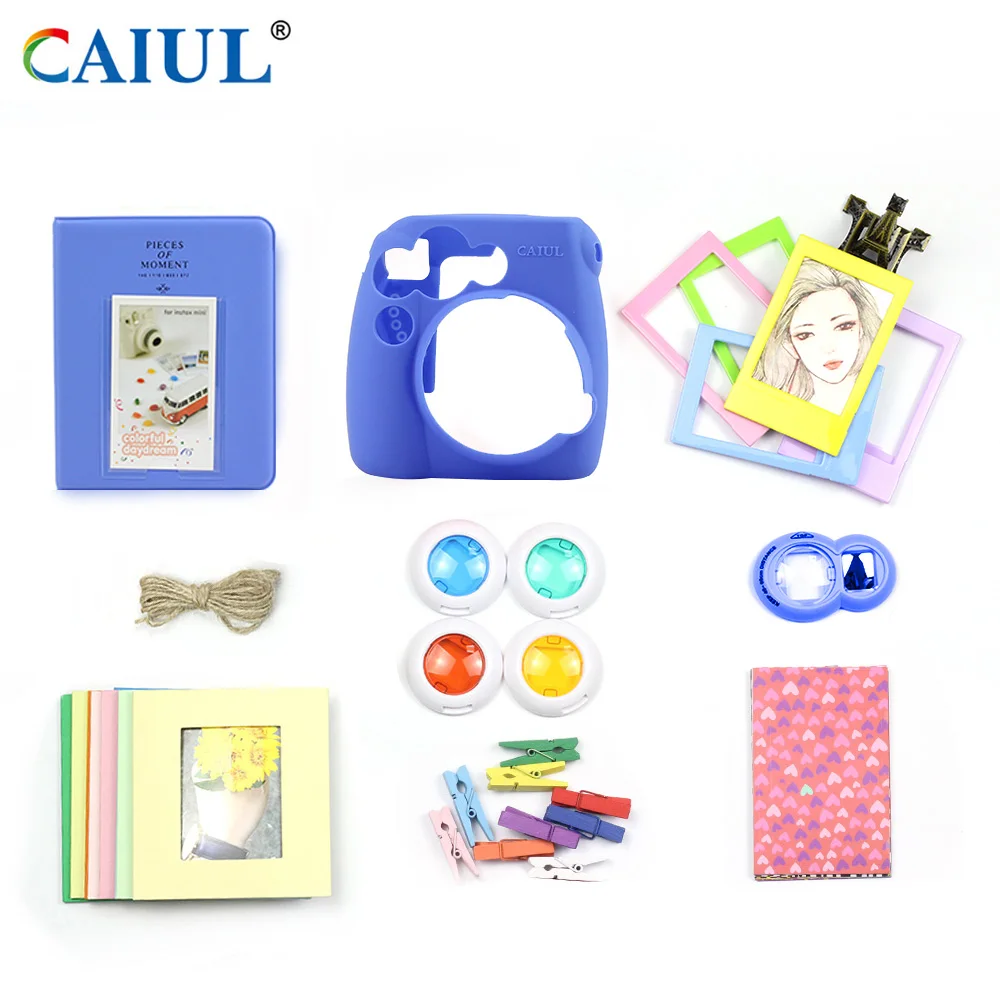 

Caiul Exclusive Design Fujifilm Candy Color Case 7 In 1 for Instax Mini 9, Red / blue / grey / green