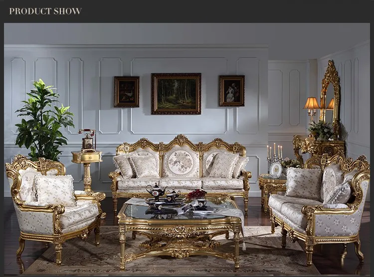 Luxury Rococo Design Furniture Hand Carving Classic Living Room Sofa ...