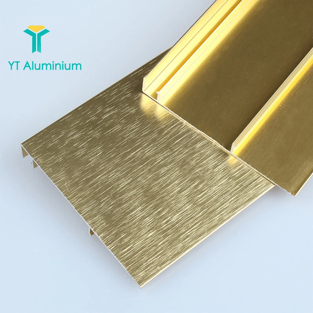 China Supplier Brushed Aluminum Plinth Kitchen Skirting Profile