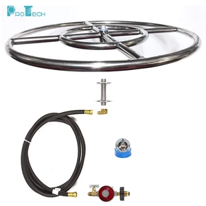 Image of Durable in use wholesale extra large stainless steel deep bowl artificial fire pit bowl table burner kit