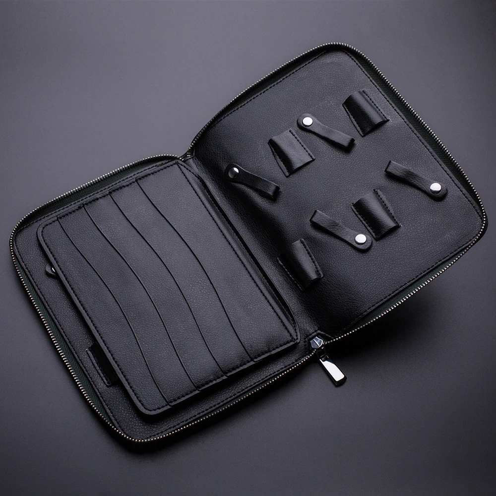 Black Genuine Leather Hair Scissors Cases Big Scissors Show Case Buy