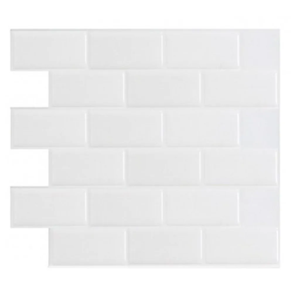 Kitchen Backsplash Tiles Peel And Stick White Brick Subway For Kitchen