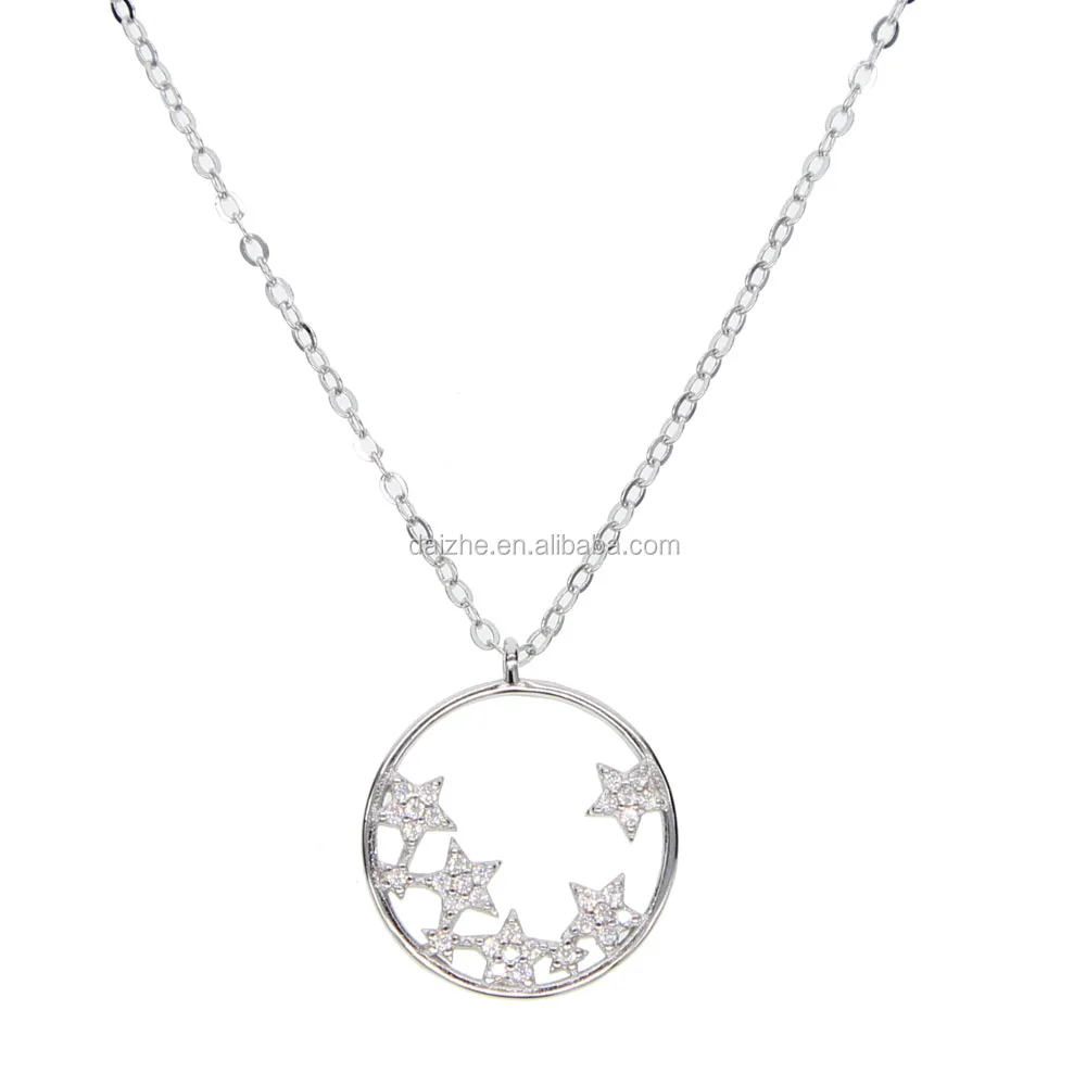 

2021 fashion 925 sterling pure silver long chian necklace with star pendant adjustable chain necklace for wedding gift, Black