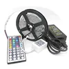 5050 RGB 300 LED Strip Light DC 12V 5 meters 60led/m Flexible strep + 44Keys remote controller + Power Adapter