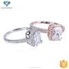 Single princess cut stone women engagement wedding ring designs silver jewelry,Wax micro-inlay