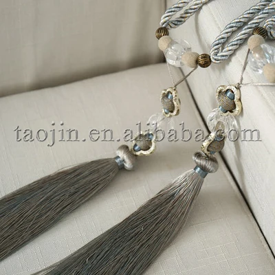 
Thin Rope Straps Connection Tassel Tieback With Beads 