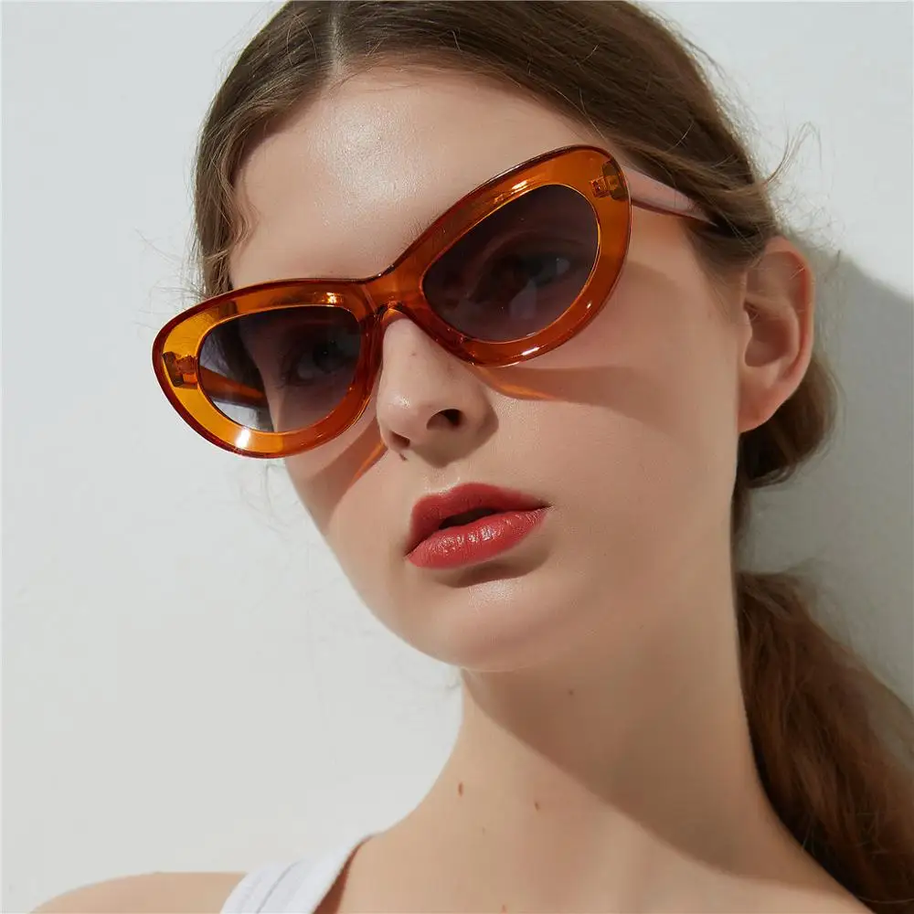 

Hot Sale Oversized Cat Eye Glasses 2018 Women Candy Color Sunglasses, Mix color or custom colors