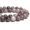 Tryme New AAA+ Quality Lilac Stone Natural Stone Round Loose Purple Beads For jewelry Making Agat 4/6/8/10/12MM Bracelet Strand