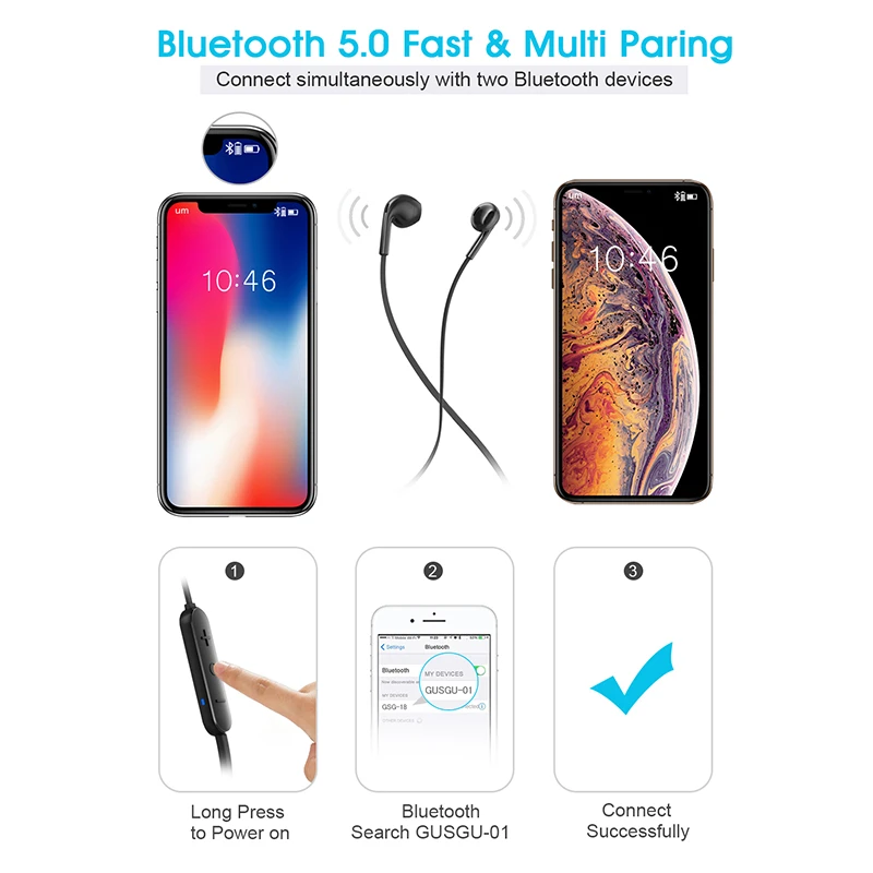 Sports Wireless Earbuds Bluetooth 5.0 Earphones Game Headphone With Mic