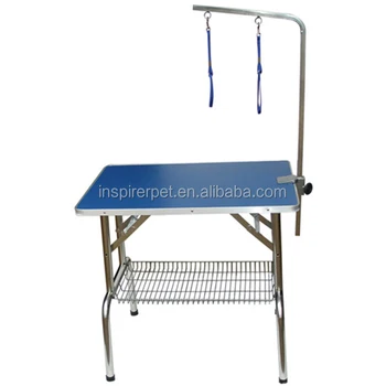 portable grooming table with arm