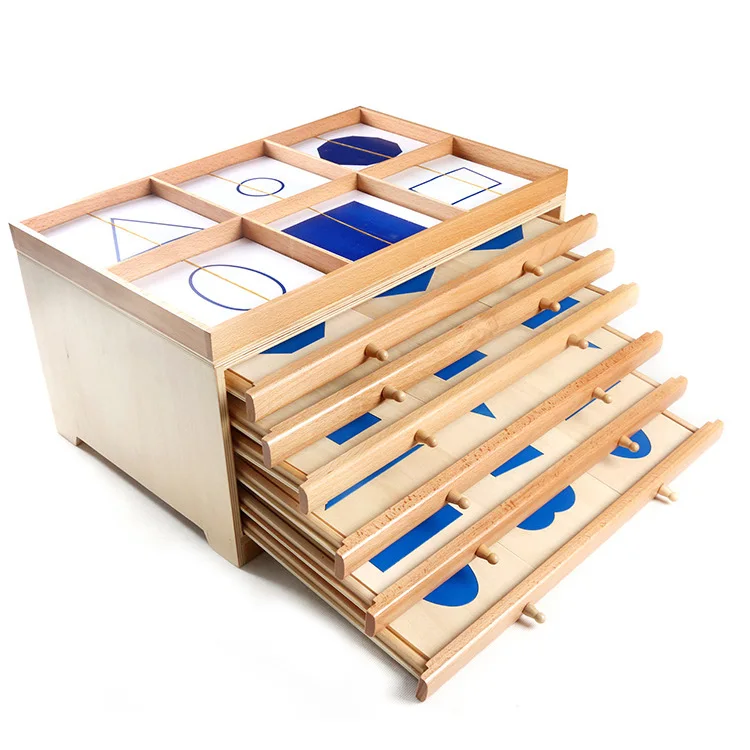 Montessori Geometric Blue With Box Early Preschool Puzzle