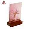 Custom New Design A5 Wood Acrylic Table Stand Menu Sign Holder