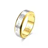 18K Gold Plated Forever Love Stainless Steel Two Tone Lovers Round Ring