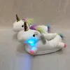 28cm average code adult size plush unicorn slippers led light