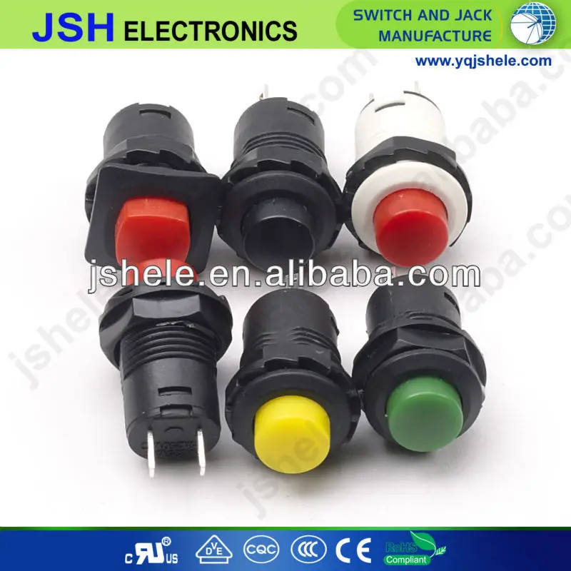 Pack of 5 On Metal Low Profile Round 12mm Momentary Push Button Switch 1.5A SPST 5 x Red Off-