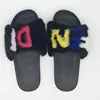 Real mink fur slippers fur slides for women