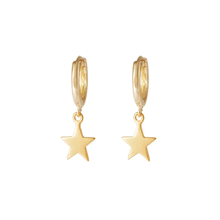 

Korean European Geometric Gold Earrings Rose Gold Lucky Star Earrings hypoallergenic earrings