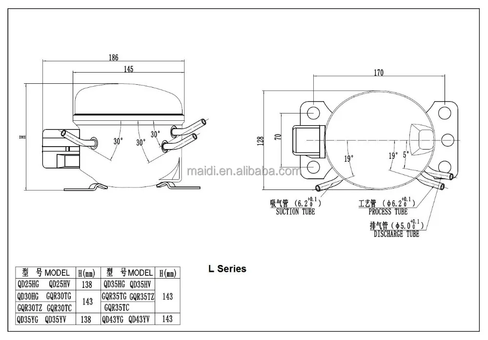 
Refrigeration part Water cooler dispenser showcase wine cabinet display compressor for commercial equipment GQR30TD R134a 115V 