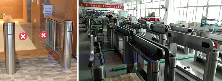 IP54 Rated Swing Barrier Gate with 0.6 Second Sliding Speed and 35-40 Persons/Minute Flow Rate