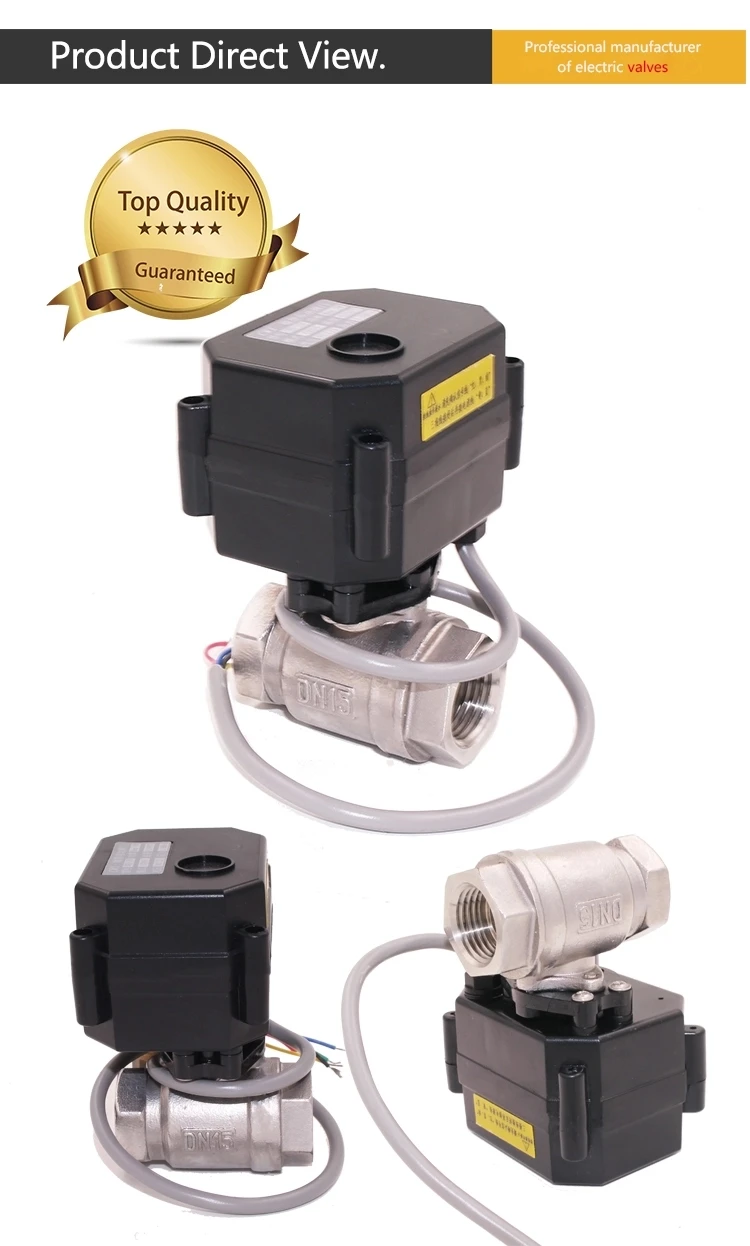 Dn15 Brass Ss304 Quick Open Valve 3s 2w Low Power 2 Way 12v Motorised