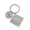 Fathers Day Personalized Calendar Keychain,Signature Calendar Key Chain Hand Stamped Calendar Date highlighted with heart